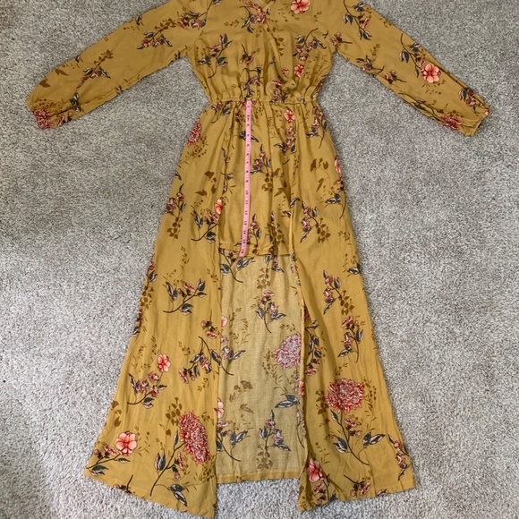 Peyton Bre Brown floral Romper with long train in back size 14 - Picture 16 of 16